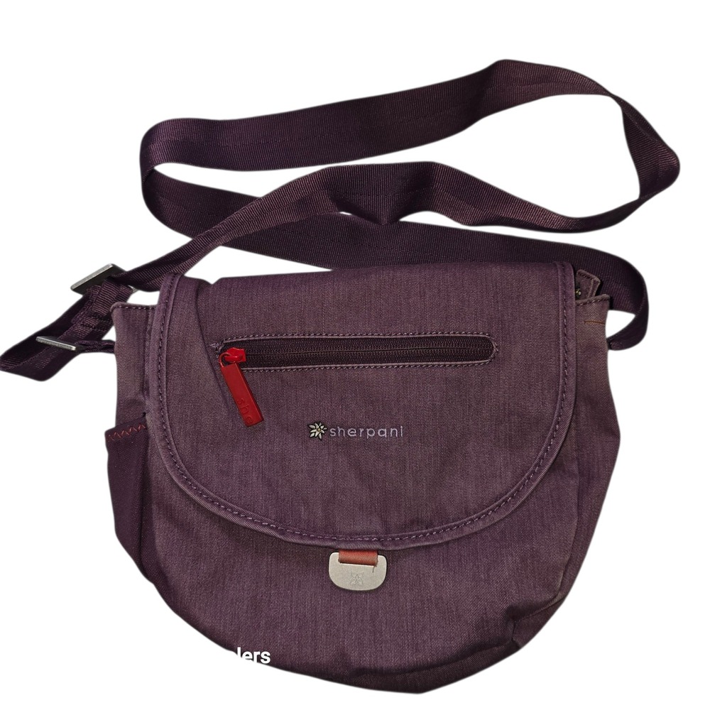 Sherpani Purple Crossbody Shoulder Bag Small Flap Zip Pocket Adjustable Strap
